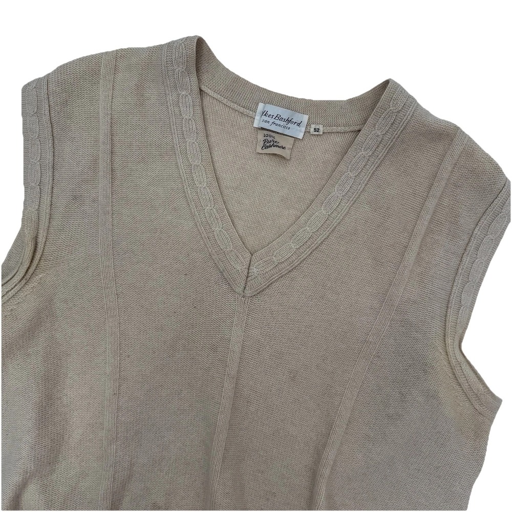 Wilkes Bashford Sweater Vest Mens 2XL 52 Cashmere Knit Sleeveless‎ Pullover